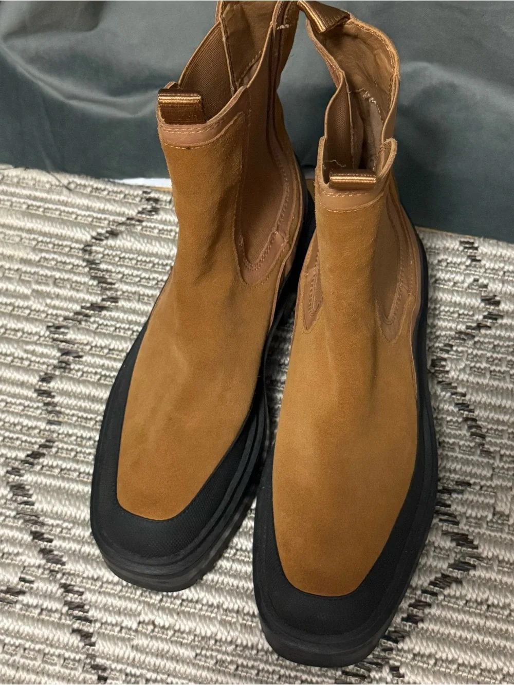 Sam Edelman Lulia Nubuck Caramel Suede Chunky Boot Women's Size 9 Chelsea - Picture 6 of 12
